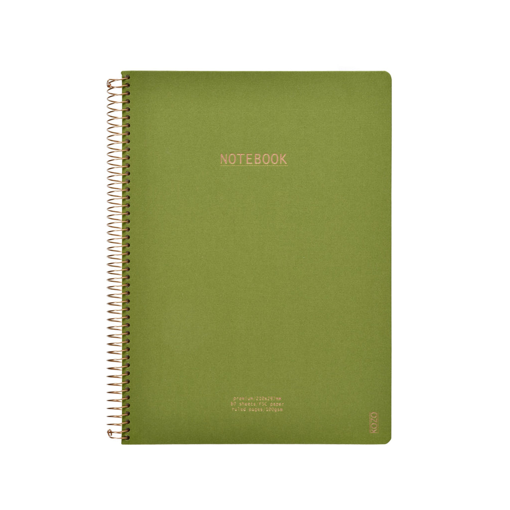 KOZO A4 Premium notebook in Olive Green