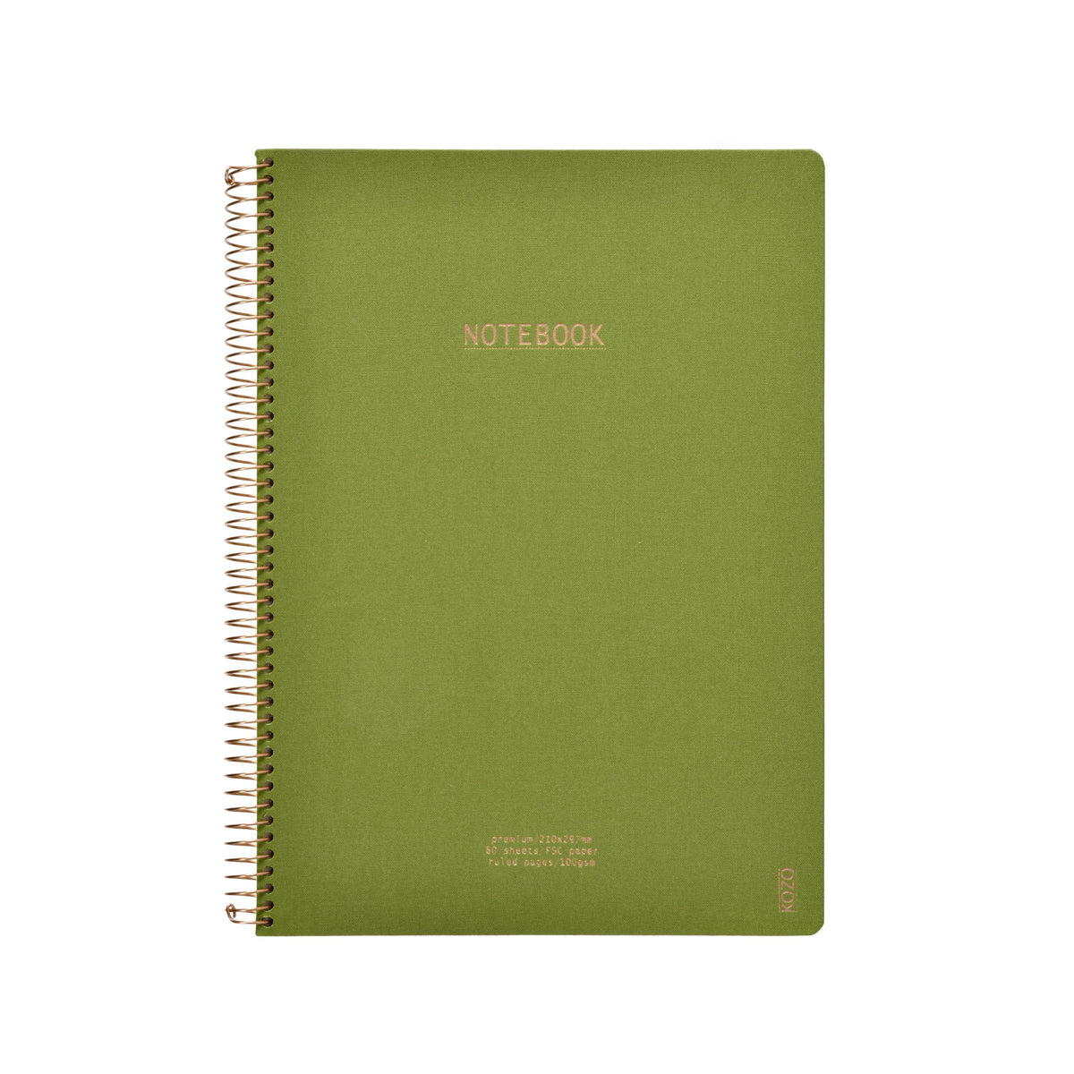 KOZO A4 Premium notebook in Olive Green
